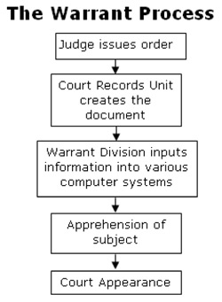 Warrant Process - This is an image of a chart with text of the warrant process Opens in new window